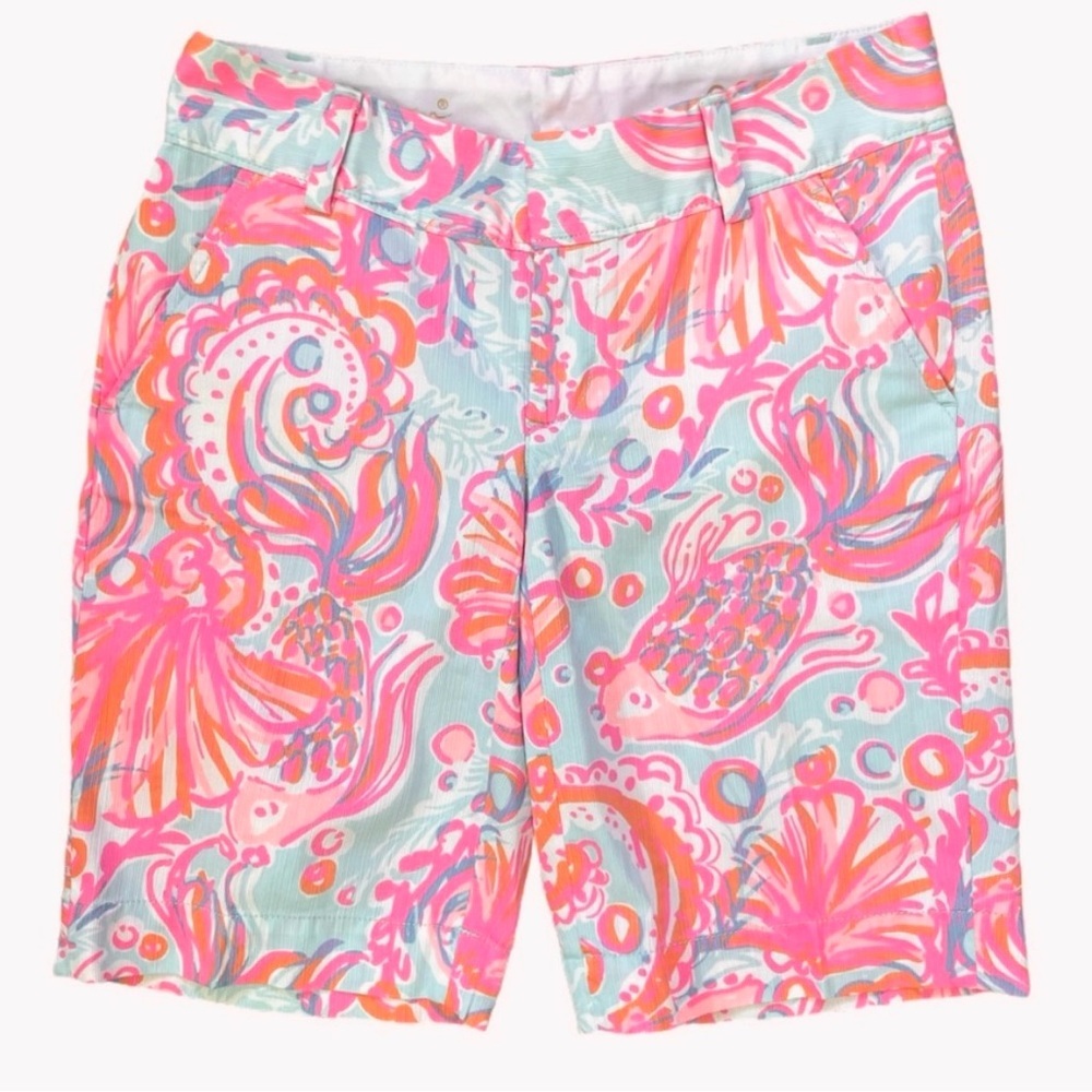 Lilly Pulitzer 10 inch Pink Pout Too Much Bubbly Chipper Shorts Size 00 NWOT